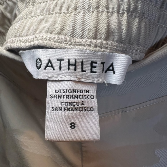 Athleta Womens Brooklyn Joggers Abalone Beige Camo Athletic Pants Pockets Size 8 - Picture 11 of 16